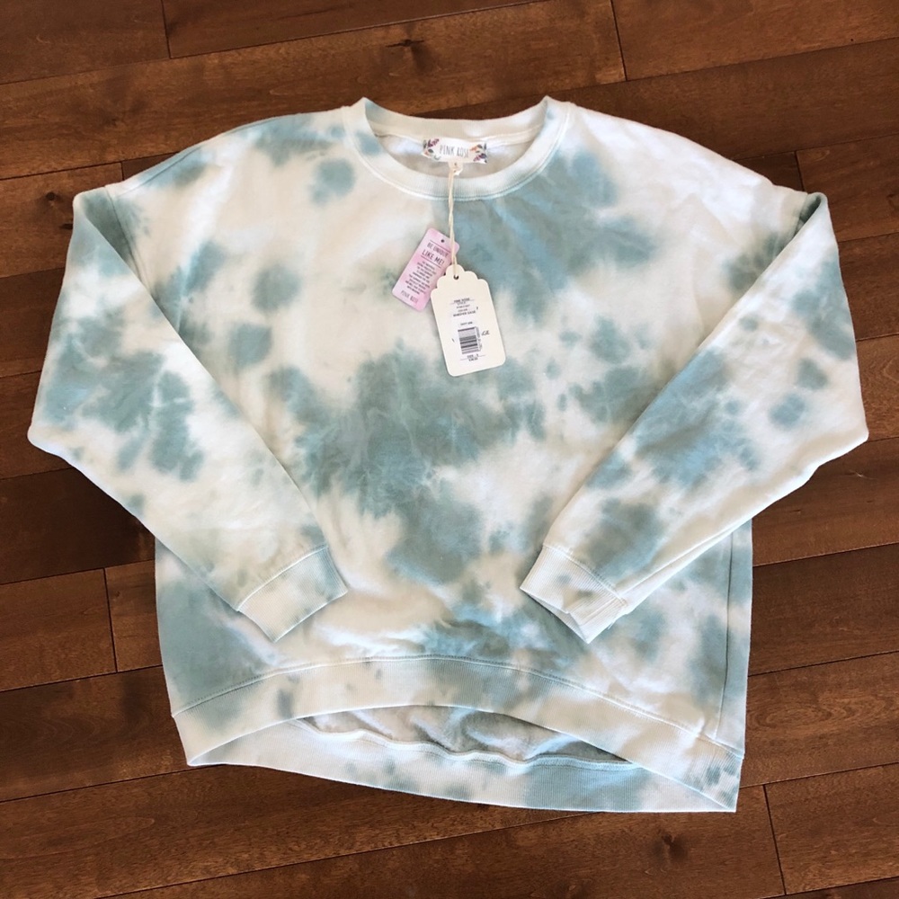 NWT Pink Rose tie dye sweatshirt
